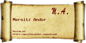 Mersitz Andor névjegykártya